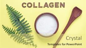  Presentation with collagen - Presentation design enhanced with powered-collagen-in-bowl background and a blonde colored foreground