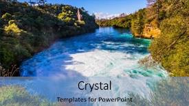  Presentation with purple morning fall - Presentation with powerful and buzzing huka falls background and a light blue colored foreground
