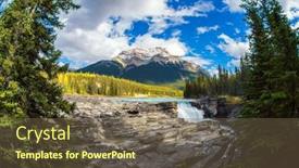  Presentation with rocky mountains - PPT theme consisting of powerful-athabasca-falls-popular background and a  colored foreground