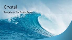  Presentation with ocean wave - Colorful presentation design enhanced with powerful blue ocean wave backdrop and a light blue colored foreground