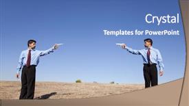  Presentation with powerful - Slide deck enhanced with powerful businessman making a duel background and a teal colored foreground