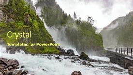  Presentation with dust - Theme featuring powerful-double-waterfall-lotefossen background and a tawny brown colored foreground