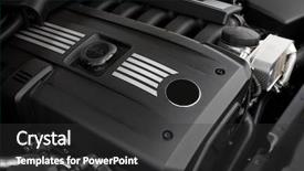  Presentation with car engine - Beautiful theme featuring powerful engine of the modern backdrop and a  colored foreground