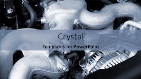  Presentation with car engine - Colorful presentation design enhanced with powerful-engine-of-the-modern backdrop and a seafoam green colored foreground