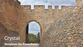  Presentation with powerful - Slide deck with powerful-gear-defensive-walls background and a violet colored foreground