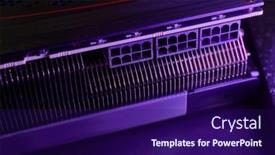  Presentation with connector - Presentation theme consisting of powerful-graphics-card-power-supply background and a navy blue colored foreground