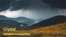  Presentation with rainfall - PPT theme having powerful heavy rainfall location carpathian background and a tawny brown colored foreground