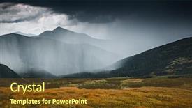  Presentation with rainfall - Audience pleasing theme consisting of powerful heavy rainfall location carpathian backdrop and a tawny brown colored foreground