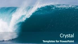  Presentation with ocean wave - PPT layouts having powerful large wave breaks background and a ocean colored foreground