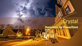  Presentation with powerful - Colorful theme enhanced with powerful-lightning-storm-front-passes backdrop and a tawny brown colored foreground