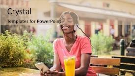  Presentation with free music - Cool new slide set with free telephone - power of music backdrop and a soft green colored foreground