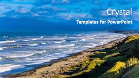  Presentation with powerful - PPT theme having powerful-ocean-surf-on-south background and a teal colored foreground