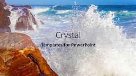  Presentation with hope bright future hopeful - Beautiful PPT theme featuring powerful-ocean-surf-white-foam backdrop and a light gray colored foreground