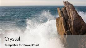 Presentation with ocean wave - Cool new slides with powerful-ocean-wave-splashing backdrop and a white colored foreground