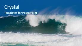  Presentation with ocean wave - PPT layouts with powerful ocean wave background and a ocean colored foreground