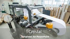  Presentation with printing press - Colorful presentation design enhanced with powerful-printing-press-with-roll backdrop and a gray colored foreground