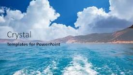  Presentation with moving sea - Presentation design featuring powerful-water-stream-after-speed background and a light blue colored foreground