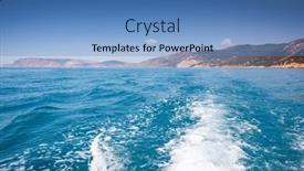  Presentation with moving sea - PPT theme featuring powerful-water-stream-after-speed background and a teal colored foreground