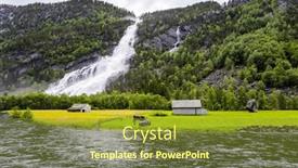  Presentation with powerful - Slide deck consisting of powerful-waterfal-vidfossen-green-world background and a tawny brown colored foreground