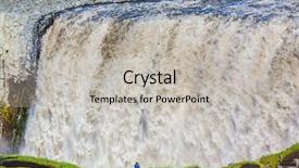  Presentation with waterfall woman - PPT theme having powerful waterfall dettifoss in jokulsargljufur national park iceland elderly woman photographed waterfall huge masses of water cascading into the abyss background and a light gray colored foreground