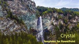  Presentation with powerful - Colorful slide set enhanced with powerful-waterfall-in-the-vicinity backdrop and a tawny brown colored foreground