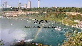  Presentation with rainbow over road - Cool new presentation design with powerfull - rainbow over the niagara river backdrop and a coral colored foreground