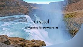  Presentation with waterfalls - Cool new slides with powerfull gullfoss waterfalls in iceland backdrop and a light blue colored foreground