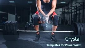  Presentation with powder - Slides featuring powerlifter rubs his hands background and a ocean colored foreground