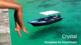  Presentation with beach - Amazing PPT layouts having beautiful powerpoit - woman's legs at beach jetty backdrop and a ocean colored foreground