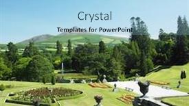  Presentation with gardens - PPT layouts enhanced with powerscourt gardens sugar loaf mountain at the background county wicklow ireland background and a light blue colored foreground