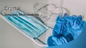  Presentation with healthcare workers - Audience pleasing presentation consisting of ppe-covid-19-mask-gloves backdrop and a light gray colored foreground