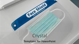  Presentation with medical prevention - Presentation design with ppe-face-shield-direct-splash background and a light gray colored foreground