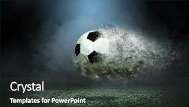  Presentation with soccer field - Slides enhanced with ppt - moving soccer ball around splash background and a dark gray colored foreground
