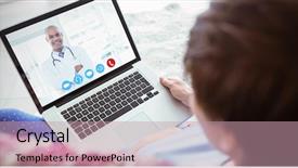  Presentation with pregnant woman doctor - Beautiful slides featuring ppt - pregnant woman using her laptop backdrop and a coral colored foreground