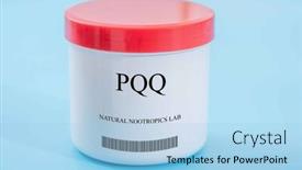  Presentation with drug - Presentation theme having pqq-it-is-a-nootropic background and a light blue colored foreground