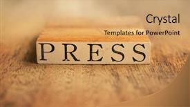  Presentation with press - Slide set consisting of pr - antique press stamp on old background and a coral colored foreground