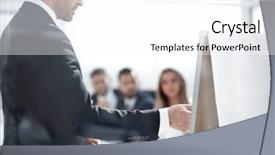  Presentation with business report - PPT theme with pr - boss makes report for business background and a white colored foreground