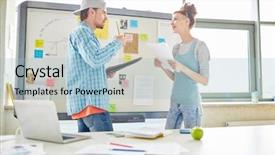  Presentation with creative marketing - Theme enhanced with pr - confident creative marketing team background and a light blue colored foreground