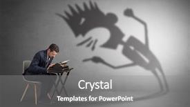  Presentation with yelling - Slides enhanced with pr - man working hard and he background and a gray colored foreground