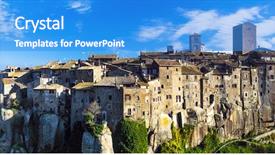  Presentation with medieval - Slides having pr - most beautiful medieval villages background and a teal colored foreground