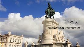  Presentation with king - Theme featuring praca-do-comercio background and a mint green colored foreground