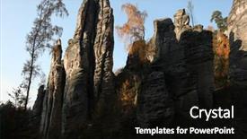  Presentation with paradise - PPT theme featuring prachov rocks a rock formation at the protected natural reserve the bohemian paradise in central bohemia czech republic background and a black colored foreground