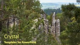  Presentation with czech republic - PPT theme with prachov-rocks-landscape-in-czech background and a tawny brown colored foreground