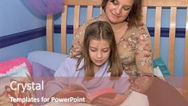  Presentation with reading bible - Amazing theme having practical christianity - mother and daughter reading backdrop and a  colored foreground