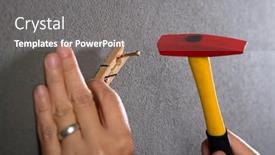  Presentation with solutions - PPT layouts featuring practical-solutions-holding-nail background and a gray colored foreground