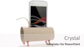  Presentation with solutions - Audience pleasing theme consisting of practical-solutions-smart-phone-speaker backdrop and a white colored foreground