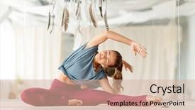  Presentation with lifestyle - Theme having practice - fitness sport and healthy lifestyle background and a soft green colored foreground