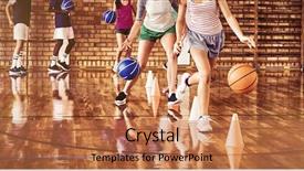  Presentation with high school - Slides enhanced with practice - high school kids practicing football background and a coral colored foreground