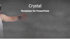  Presentation with boxer - Presentation design enhanced with practice frame - boxer fighter man with stone background and a dark gray colored foreground