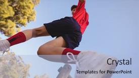  Presentation with boot camp - Amazing slide deck having practice frame - determined boy jumping over obstacle backdrop and a  colored foreground